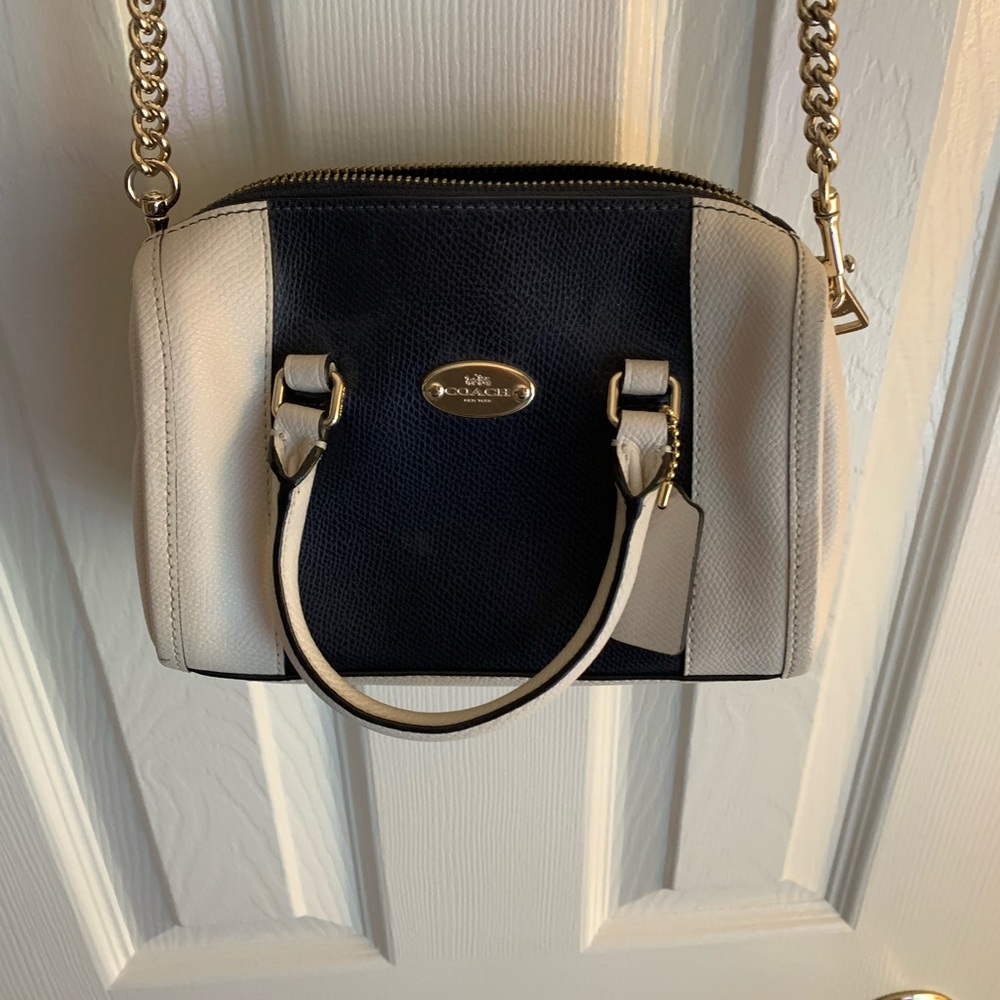 Coach Black and Cream Crossbody Bag with Adjustable Strap